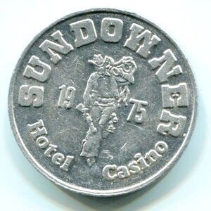 1975 Sundowner Hotel &Casino Reno, NV Aluminum Free Play Slot Token (b289-7)